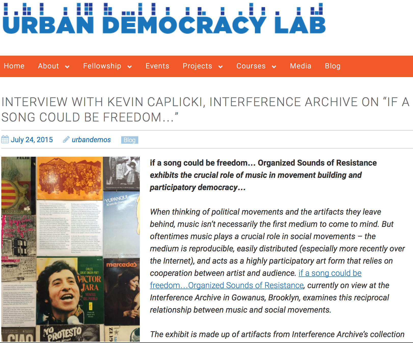 Urban Democracy Lab: July 24, 2015
