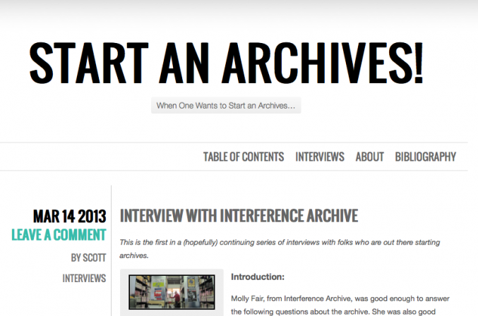 Start an Archives, March 14, 2013